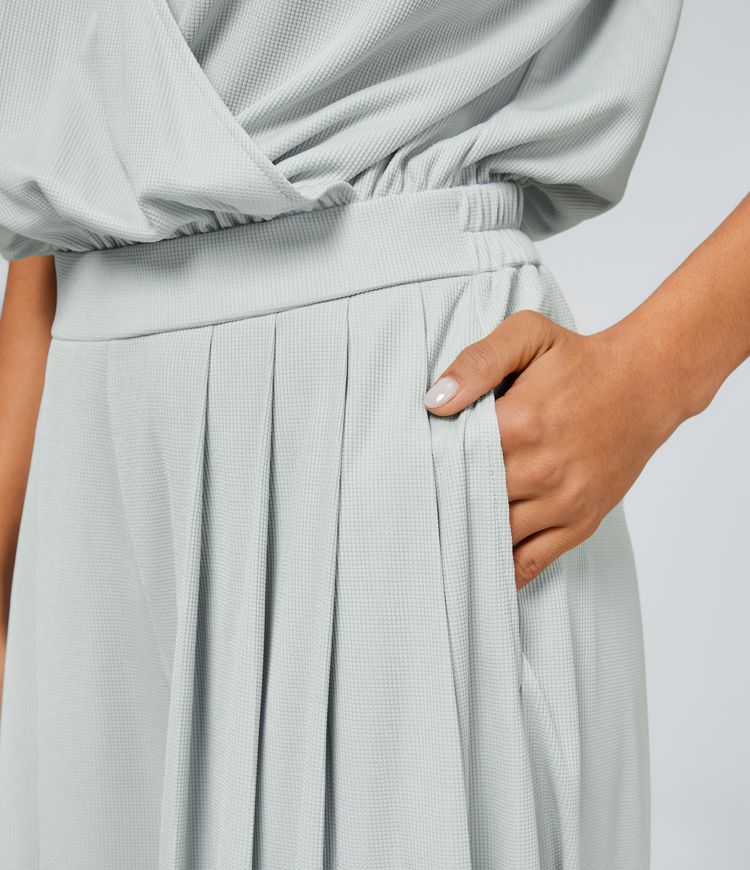 Combinaison Décontractée en Tissu Gaufré – Élégance Sans Effort