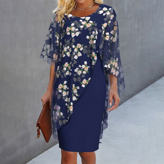 Marguerite | Robe Fleurie à Cape Transparente