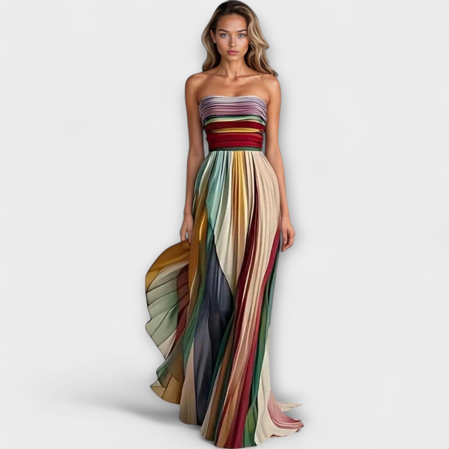 Éline | Robe longue en tissu premium